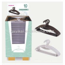 Set of 10pcs promotional plastic hanger packed with display carton